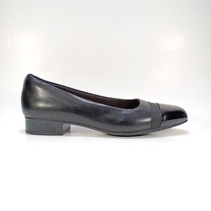 Clarks Juliet Monte Womens 11 Black Leather Slip On Flats Shoes